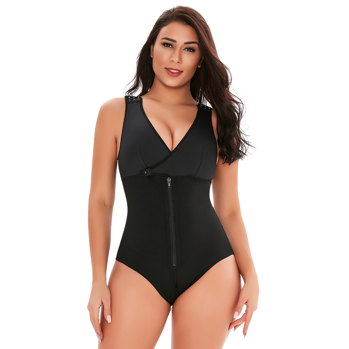 Black Adjustable High-Waisted Tummy Lift Jumpsuit MHW100025B