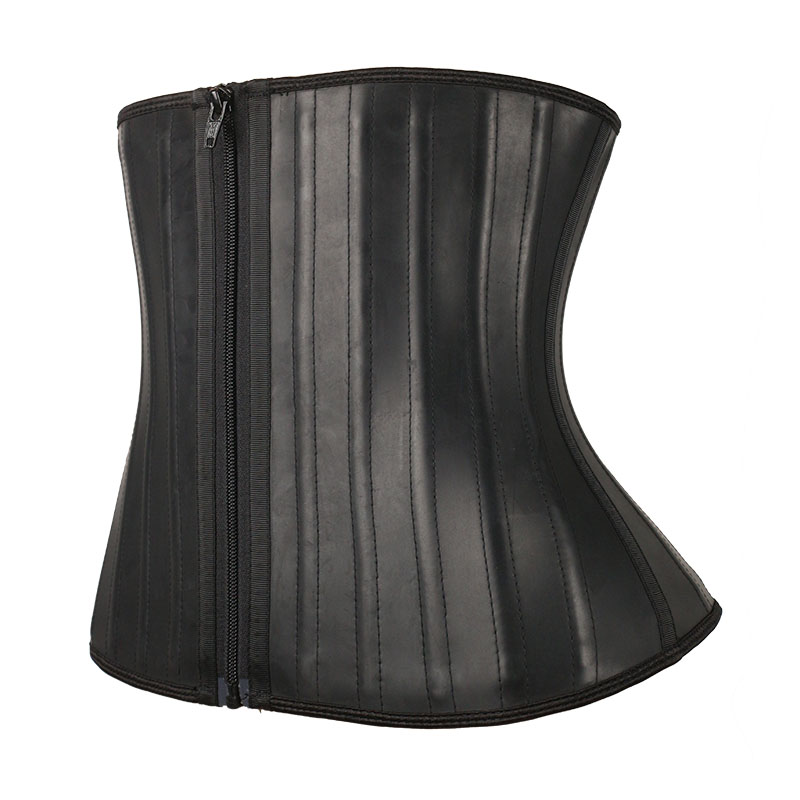 25 Steel Bones Smooth Latex Waist Trainer With Zipper MHW100094