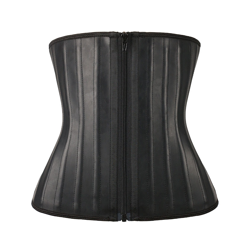 25 Steel Bones Smooth Latex Waist Trainer With Zipper MHW100094