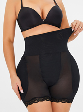Black High-Waisted Pants with Sponge Butt Padding MHW100027B
