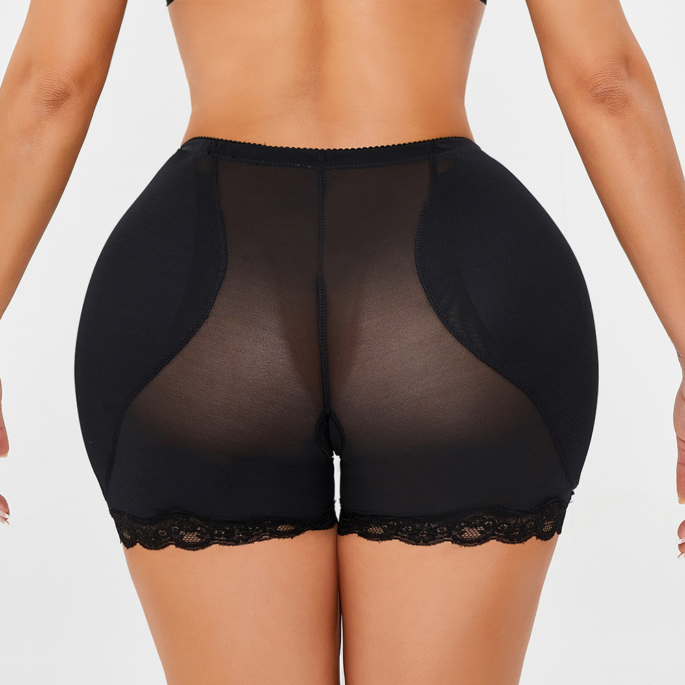 Black Low-Waisted Pants with Sponge Butt Padding MHW100028B