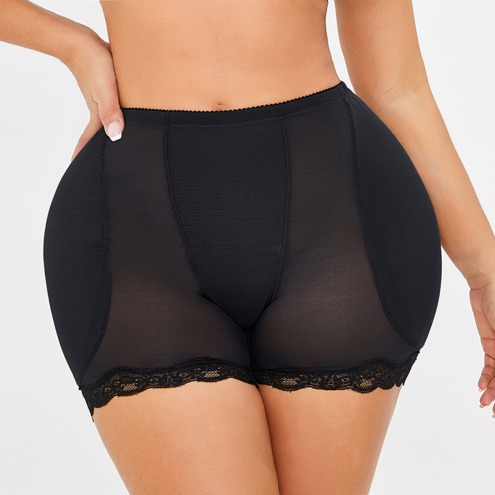 Black Low-Waisted Pants with Sponge Butt Padding MHW100028B