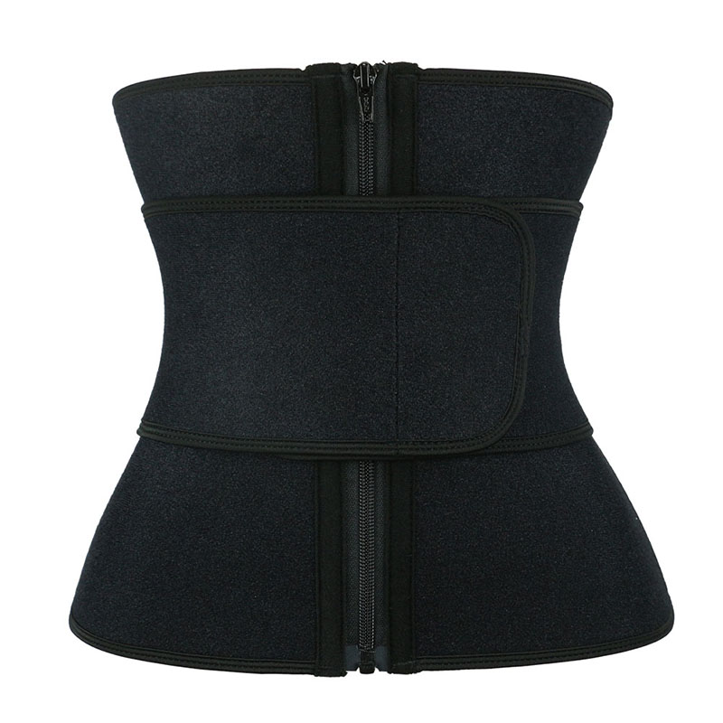 9 Steel Bones OK Fabric Single Belt Waist Trainer with Zipper MHW100112