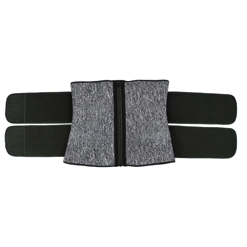 Snow Grey Neoprene Zipper Waist Trainer with Double Belts MH1754SA