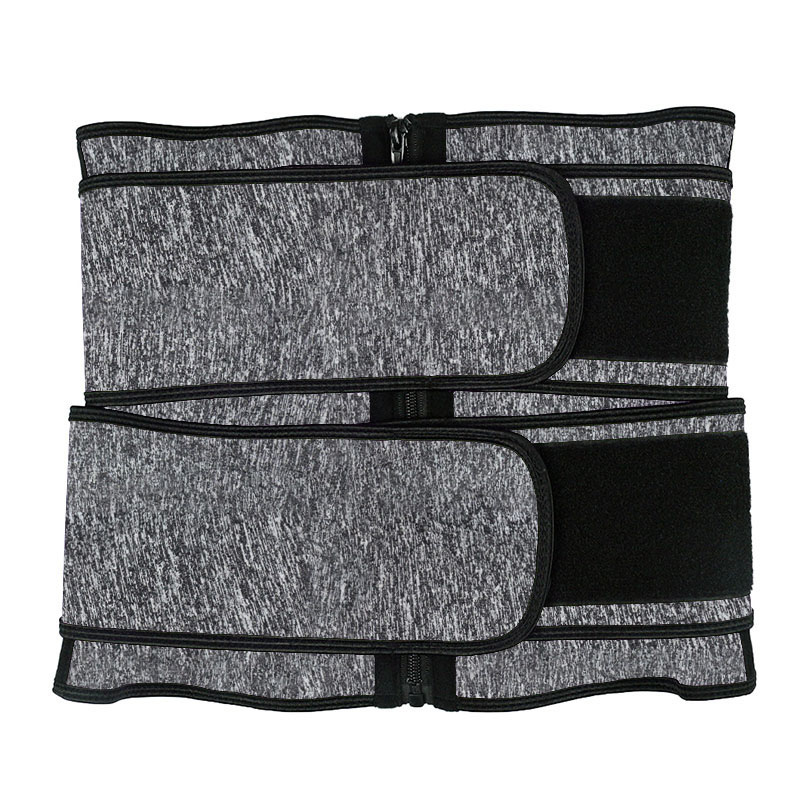 Snow Grey Neoprene Zipper Waist Trainer with Double Belts MH1754SA