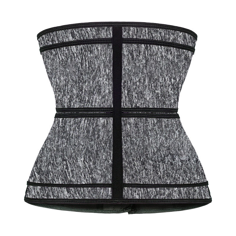 Snow Grey Neoprene Zipper Waist Trainer with Double Belts MH1754SA