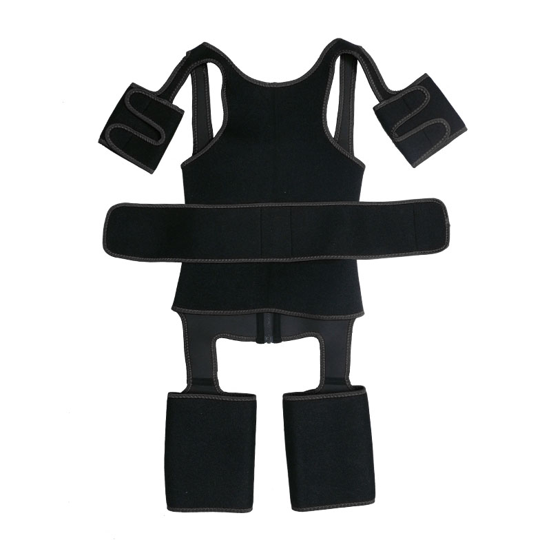 Black Single Belt Thigh Shaper Vest With Arms Shaper