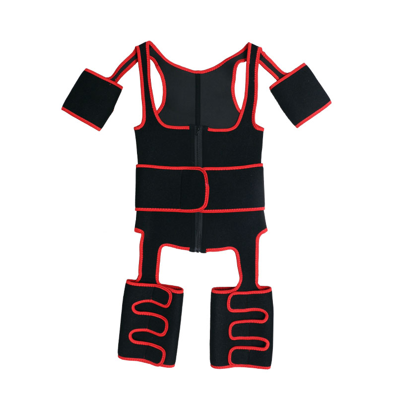 Red Single Belt Thigh Shaper Vest With Arms Shaper MH100050R