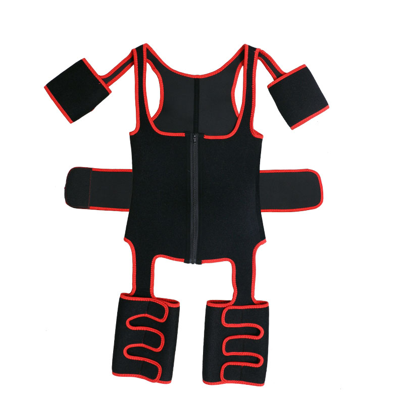 Red Single Belt Thigh Shaper Vest With Arms Shaper MH100050R