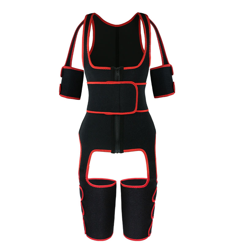 Red Single Belt Thigh Shaper Vest With Arms Shaper MH100050R
