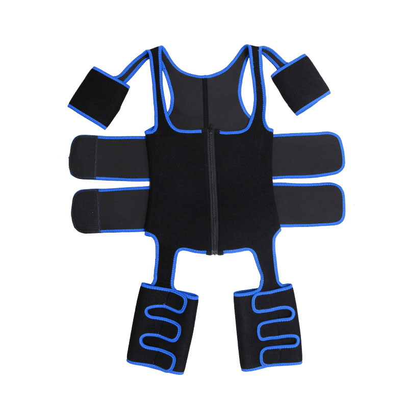 Blue Double StrapsThigh Shaper Vest With Arms Shaper MHW100051BL