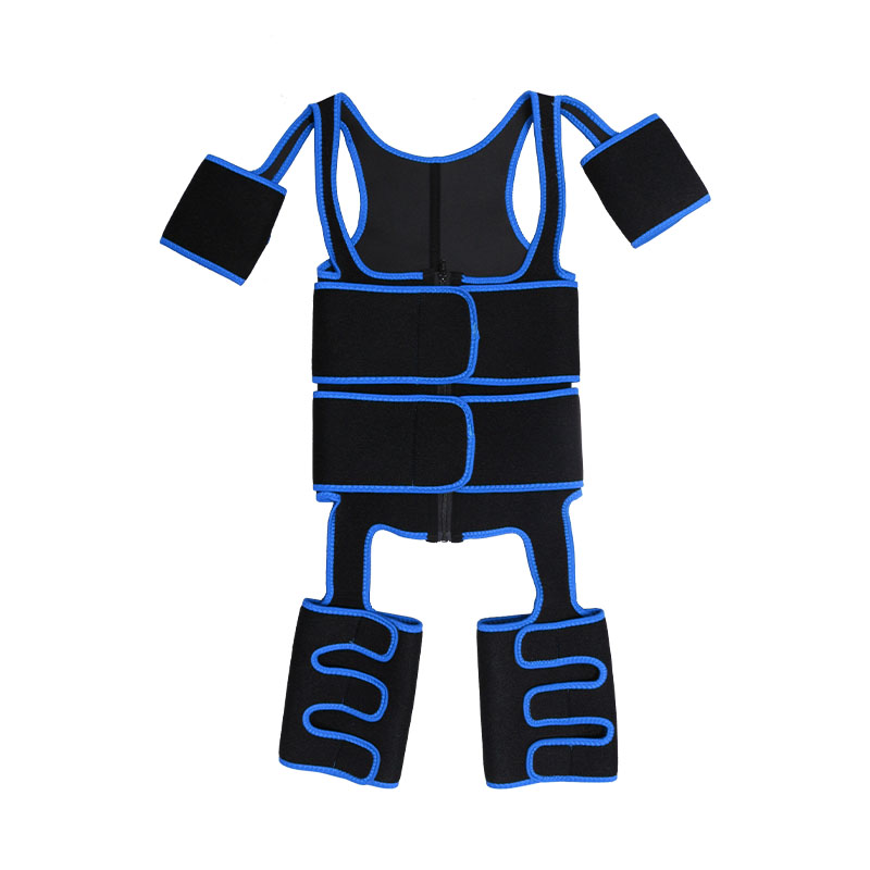 Blue Double StrapsThigh Shaper Vest With Arms Shaper MHW100051BL