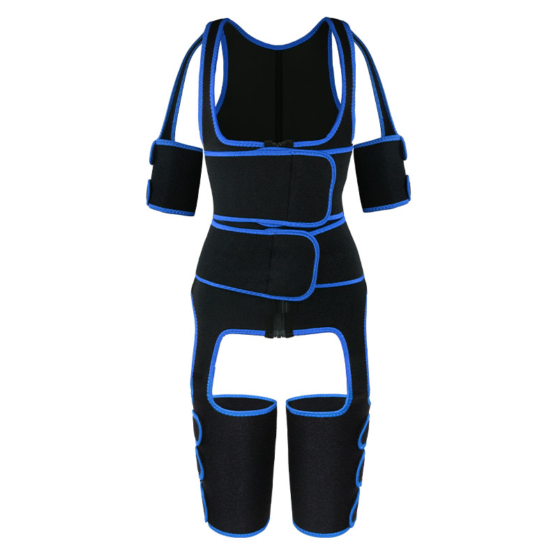 Blue Double StrapsThigh Shaper Vest With Arms Shaper MHW100051BL