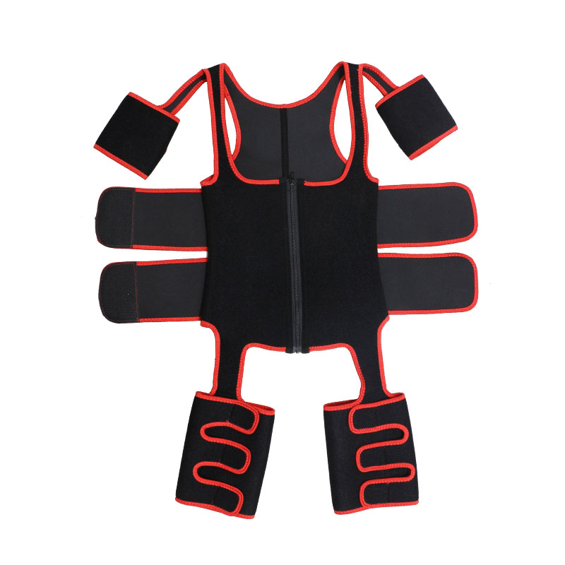 Red Double StrapsThigh Shaper Vest With Arms Shaper MHW100051R