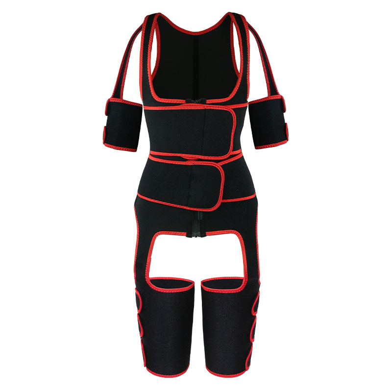 Red Double StrapsThigh Shaper Vest With Arms Shaper MHW100051R