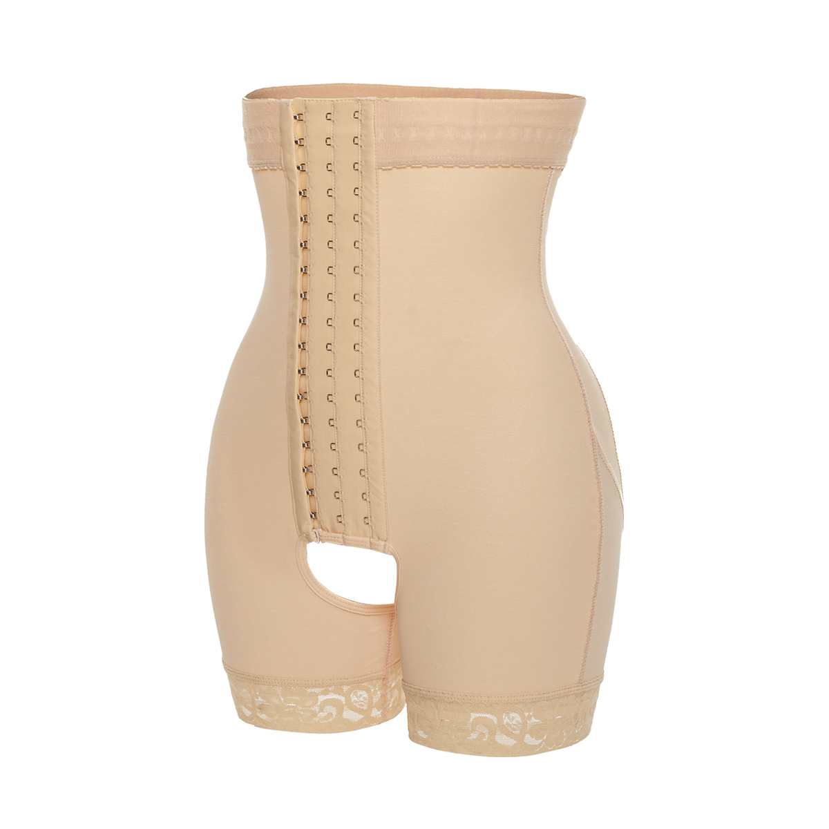 Nude High-waist Three-row Abdomen Hip Pants MHW100038N