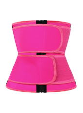 Double belt Pink Waist Trainer with YKK zipper MHW100096