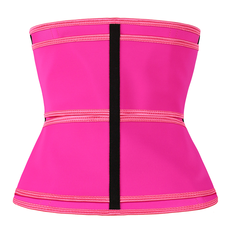 Double belt Pink Waist Trainer with YKK zipper MHW100096