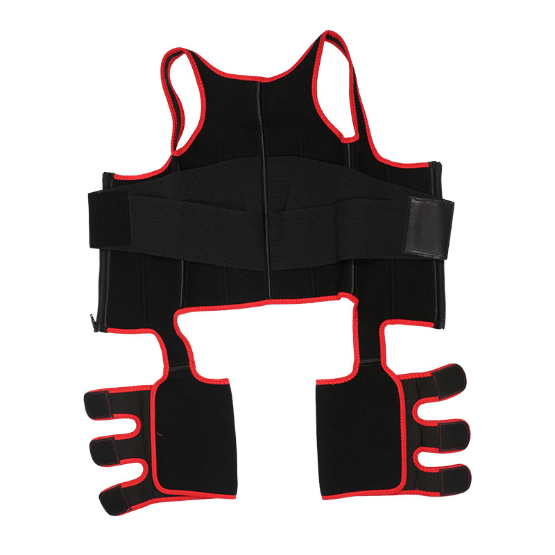 Red Neoprene Leather One Belt Vest MHW100075R