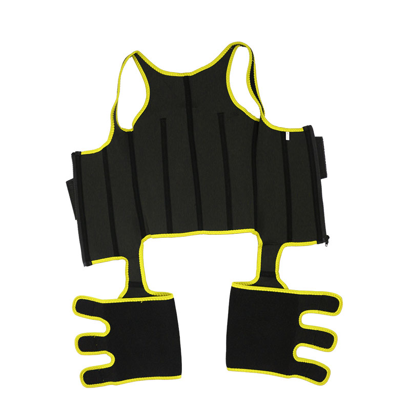 Yellow Neoprene Leather One Belt Vest MHW100075Y
