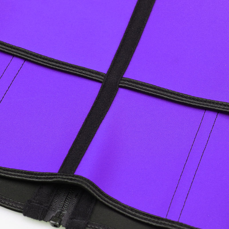 Purple Single Strap Zipper Latex Waist Trainer MH1698PU
