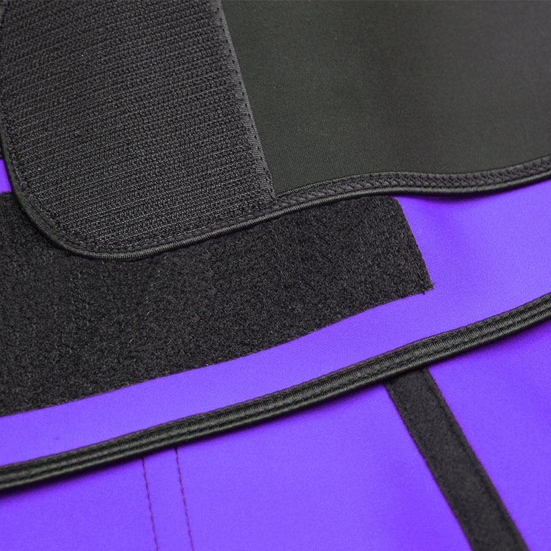 Purple Single Strap Zipper Latex Waist Trainer MH1698PU