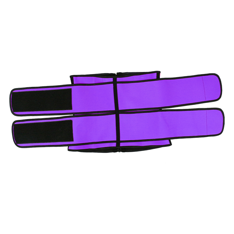 Purple Double Belt Latex Waist Trainer With Zipper MH1789