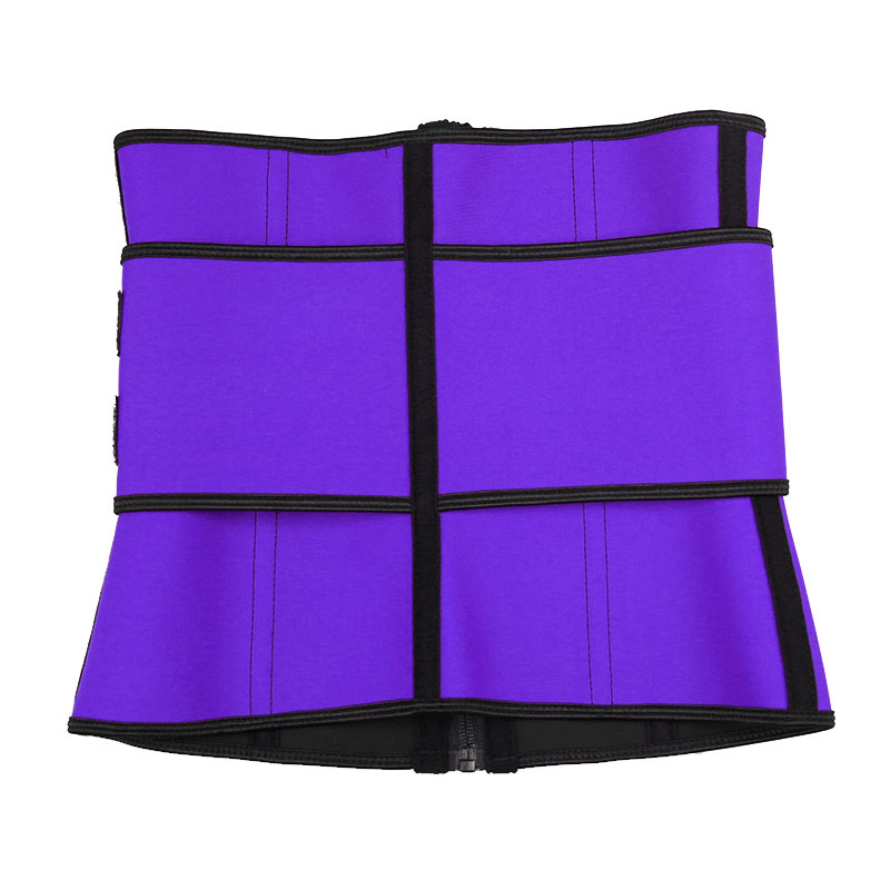Purple Single Strap Zipper Latex Waist Trainer MH1698PU