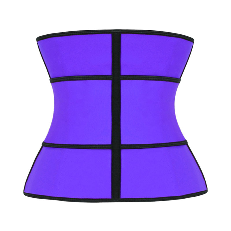 Purple Single Strap Zipper Latex Waist Trainer MH1698PU
