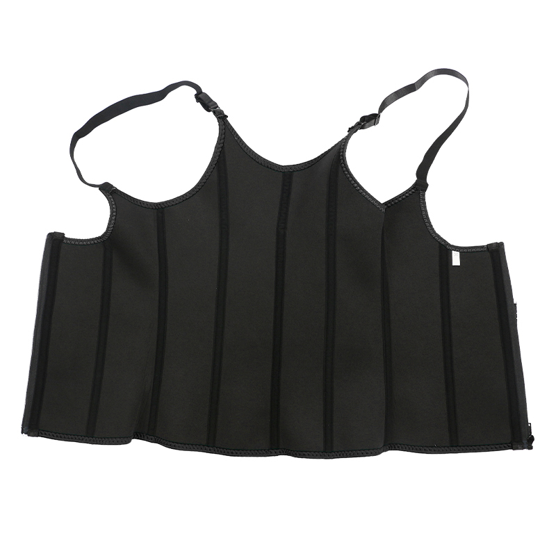 Black Adjustable Single Belts Vest MHW100079B