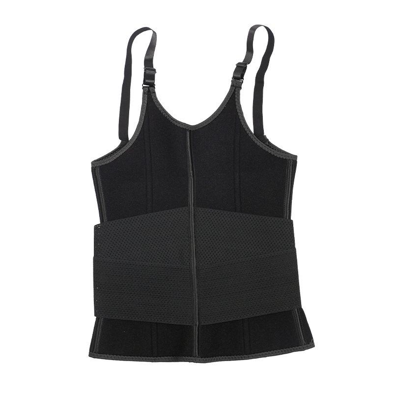 Black Adjustable Single Belts Vest MHW100079B