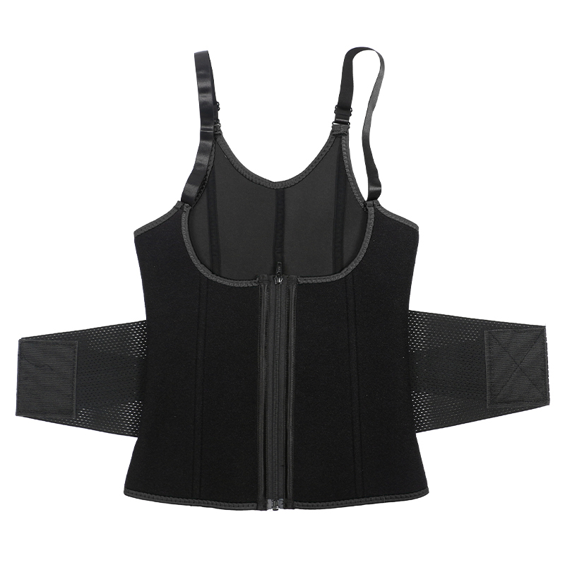 Black Adjustable Single Belts Vest MHW100079B