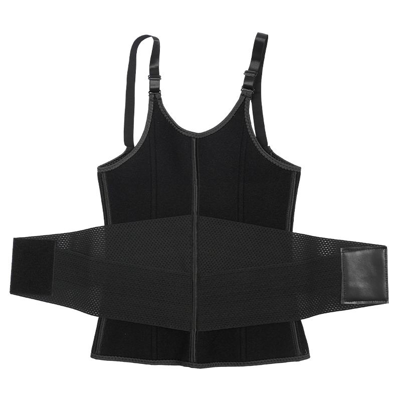 Black Adjustable Single Belts Vest MHW100079B