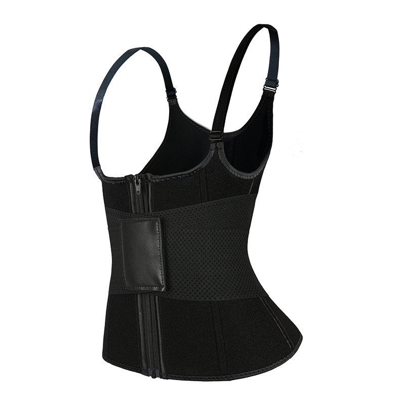 Black Adjustable Single Belts Vest MHW100079B