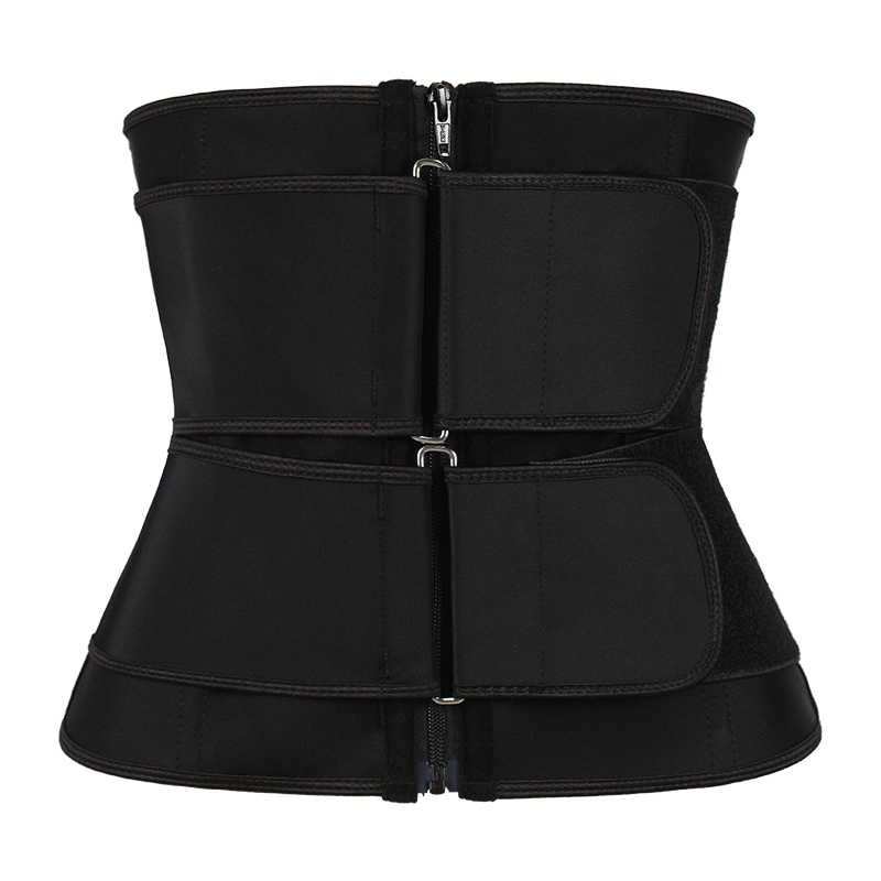 Black Double Slide Buckle Belt Waist Trainer