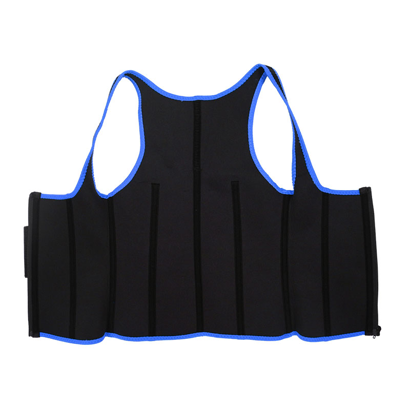 Blue Elastic Single Bands Vest With Zipper MHW100076BL
