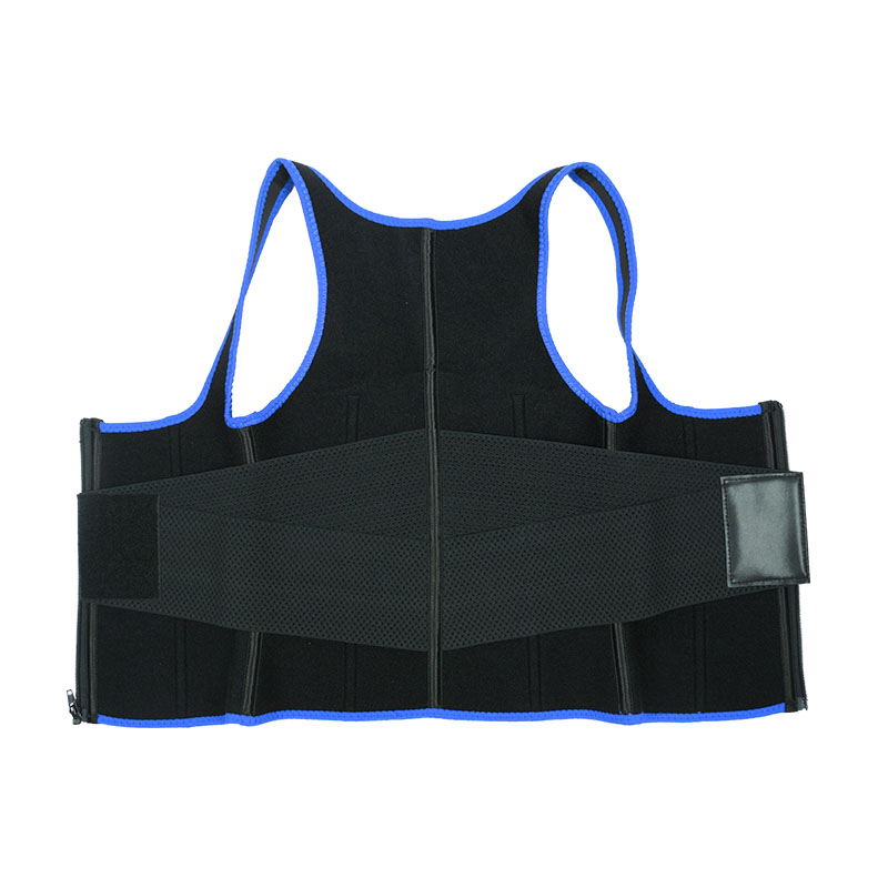 Blue Elastic Single Bands Vest With Zipper MHW100076BL