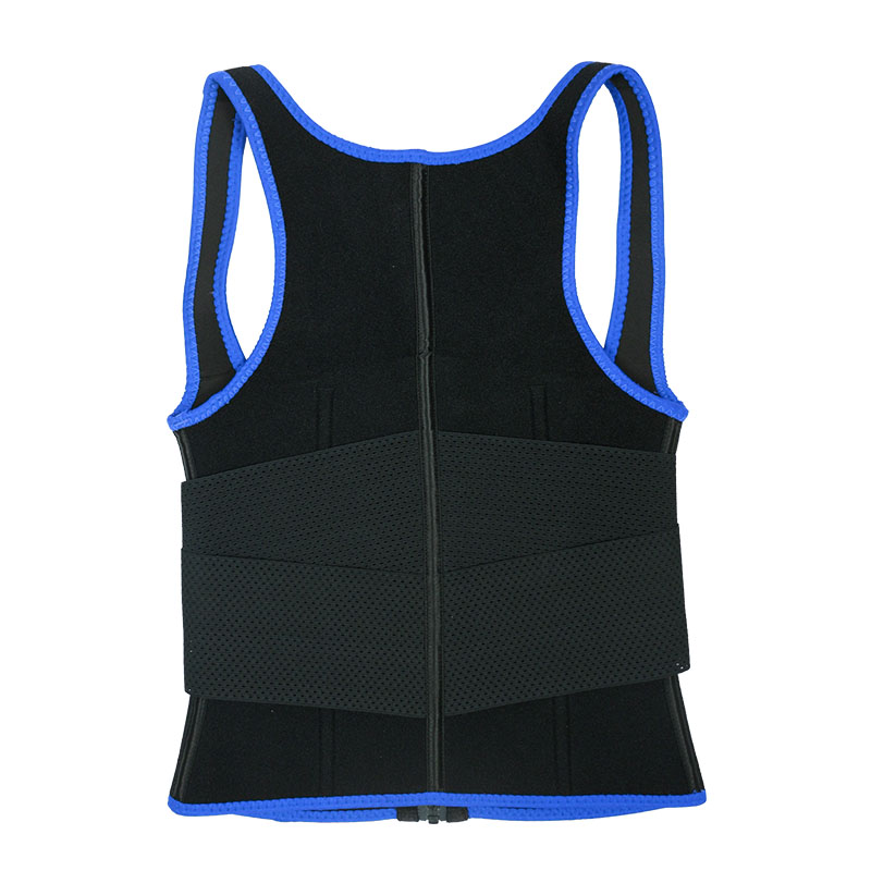 Blue Elastic Single Bands Vest With Zipper MHW100076BL