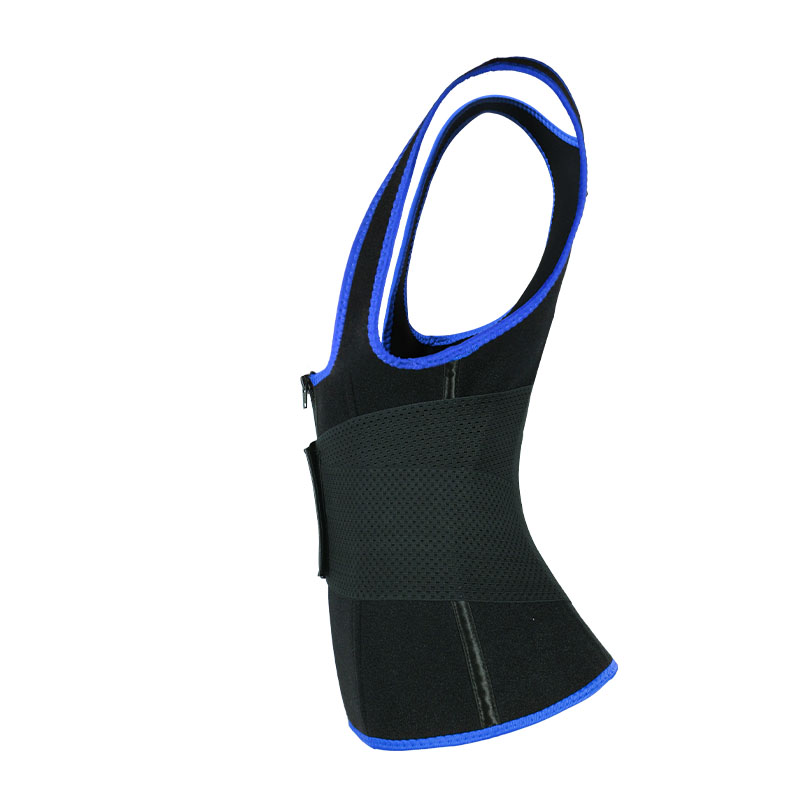 Blue Elastic Single Bands Vest With Zipper MHW100076BL