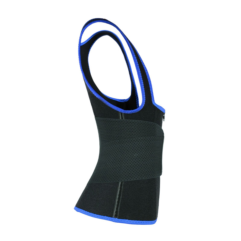 Blue Elastic Single Bands Vest With Zipper MHW100076BL