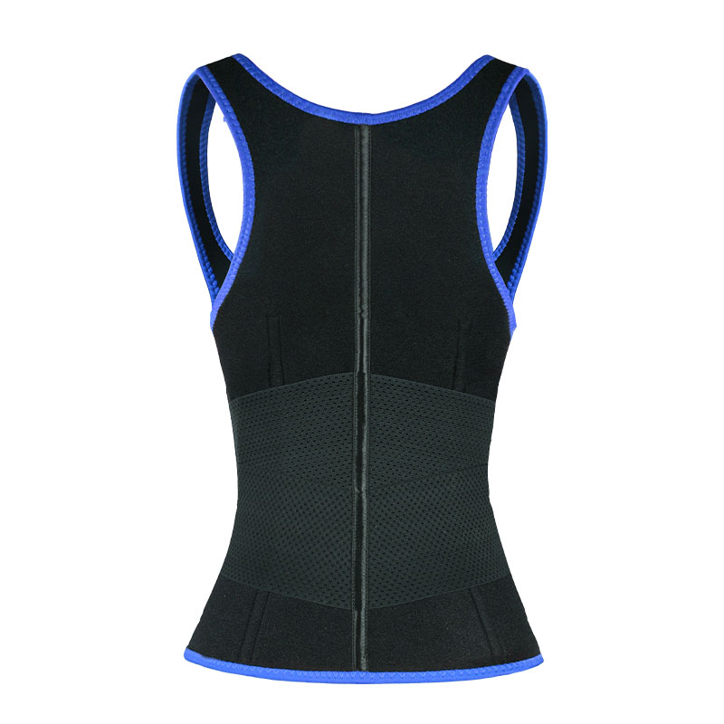 Blue Elastic Single Bands Vest With Zipper MHW100076BL