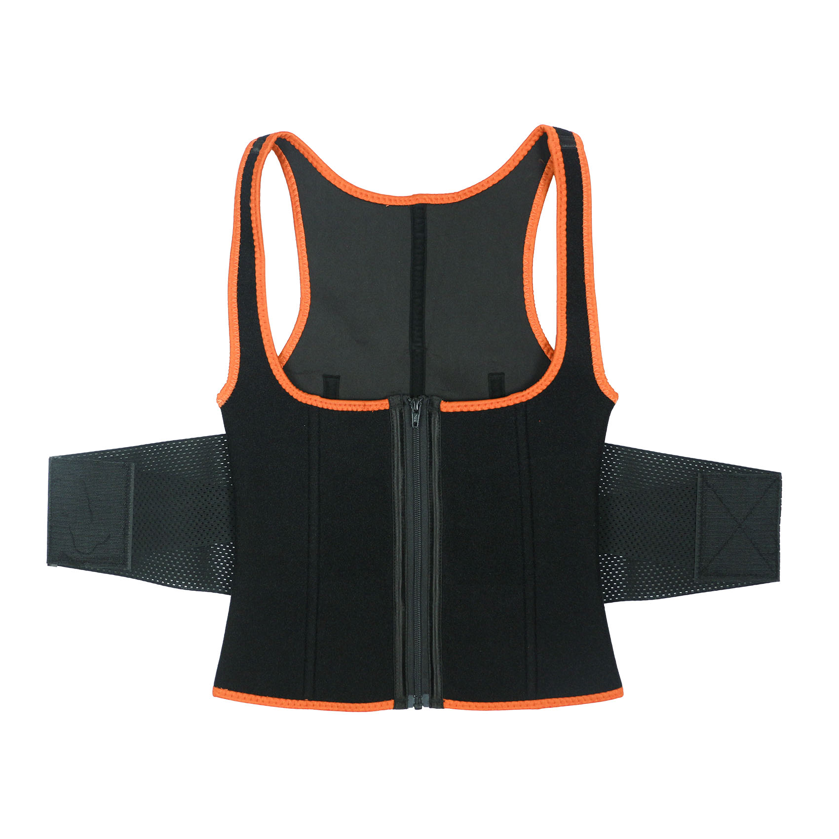 Blue Elastic Single Bands Vest With Zipper MHW100076O