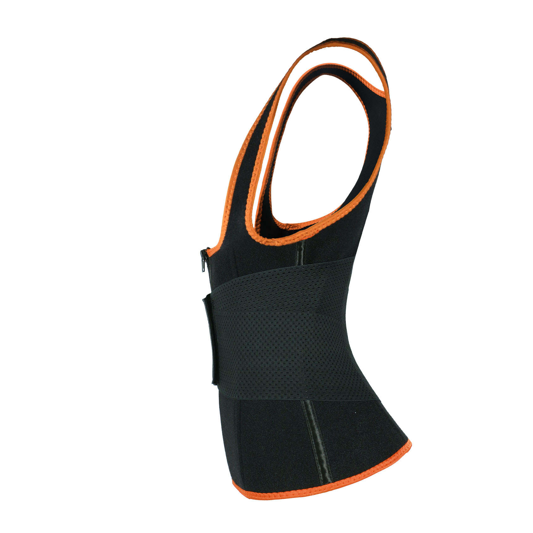 Blue Elastic Single Bands Vest With Zipper MHW100076O