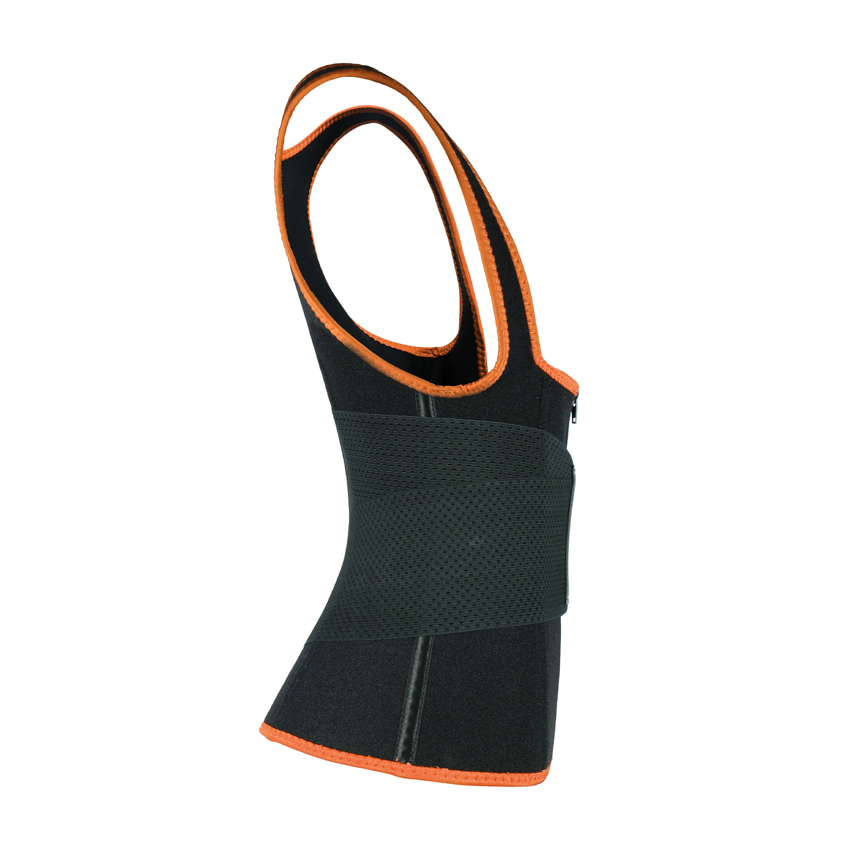 Blue Elastic Single Bands Vest With Zipper MHW100076O