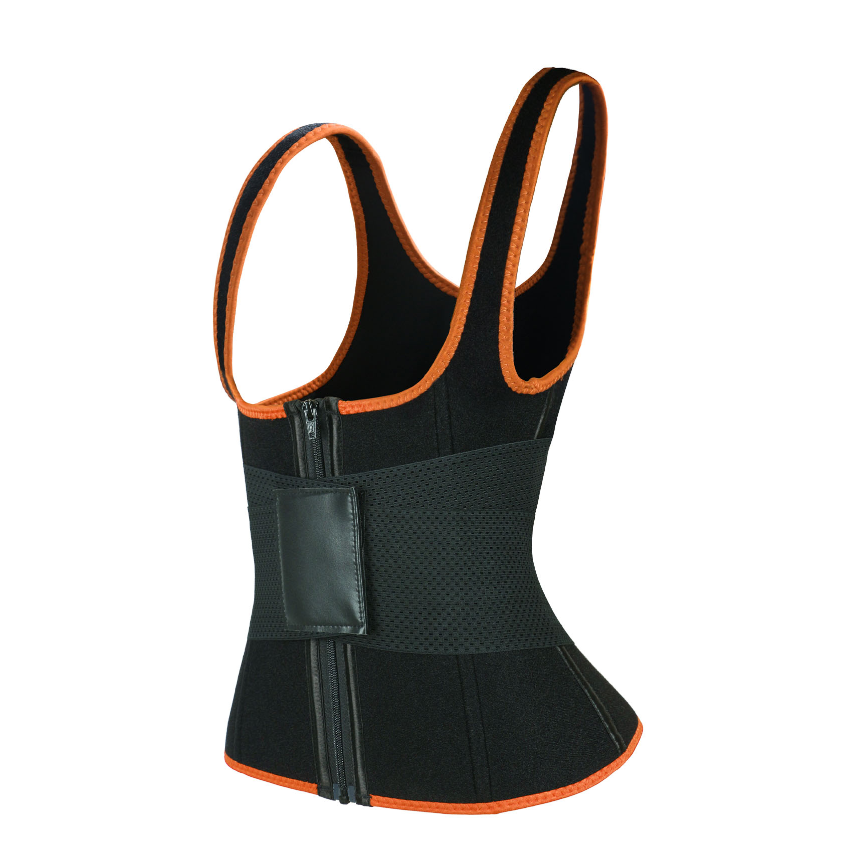 Blue Elastic Single Bands Vest With Zipper MHW100076O