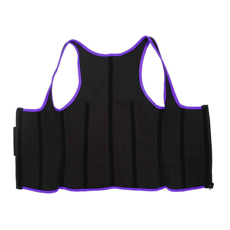 Purple Elastic Single Bands Vest With Zipper MHW100076PU