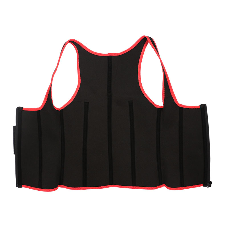 Red Elastic Single Bands Vest With Zipper MHW100076R