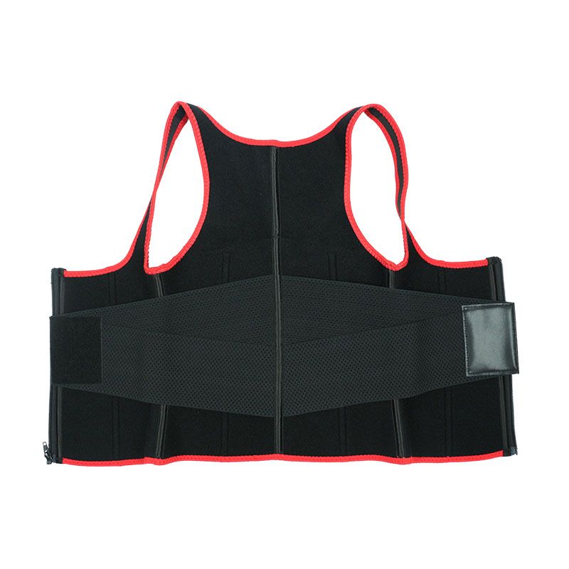 Red Elastic Single Bands Vest With Zipper MHW100076R