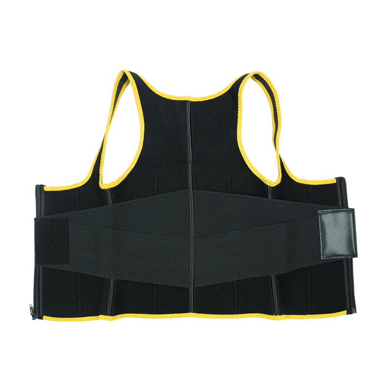 Yellow  Elastic Single Bands Vest With Zipper MHW100076Y