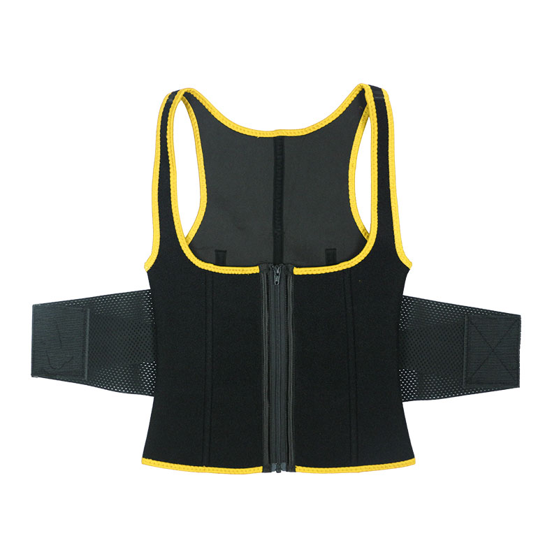 Yellow  Elastic Single Bands Vest With Zipper MHW100076Y